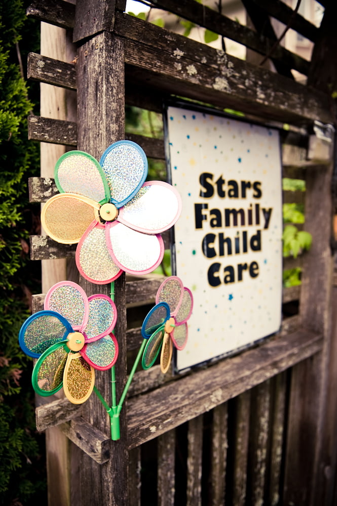 The Stars Family Child Care sign at the entrance